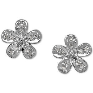 Diamond Accent Flower Studs (10k gold)